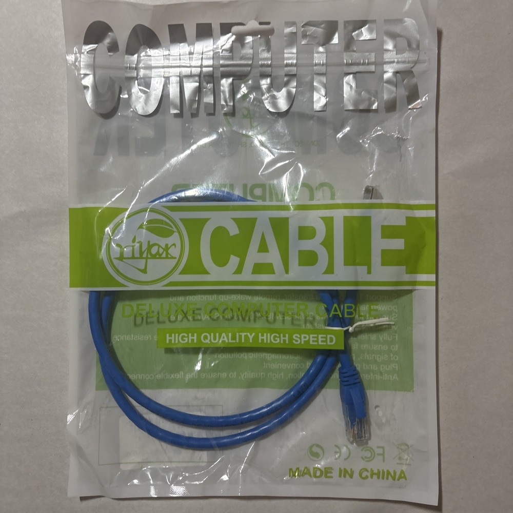 Cat 6e Ethernet Network Patch Cable 3Ft 1Mbps Data Transfer
